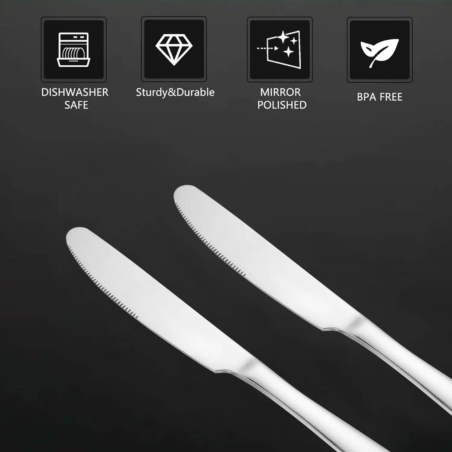 Flatware Set *20Pcs - Stainless Steel Cutlery - High Mirror Polish - Kitchen Collection