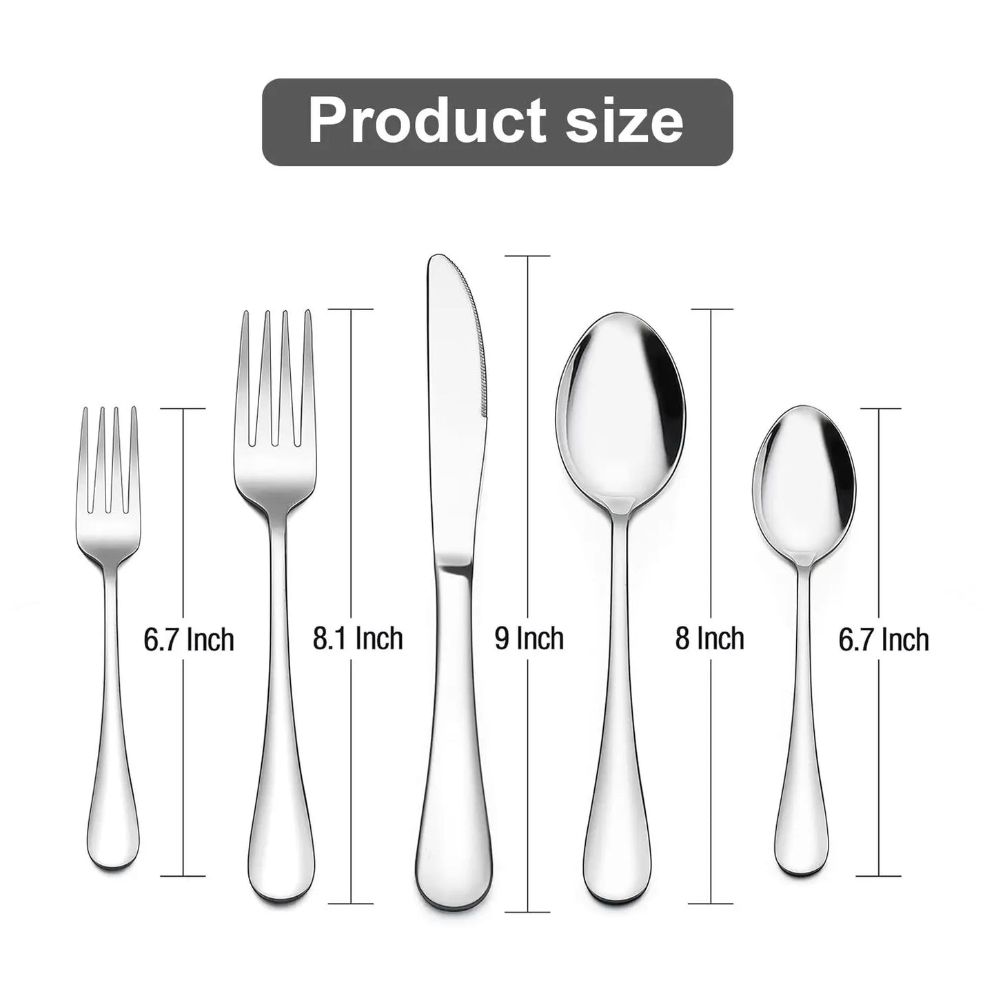 Flatware Set *20Pcs - Stainless Steel Cutlery - High Mirror Polish - Kitchen Collection