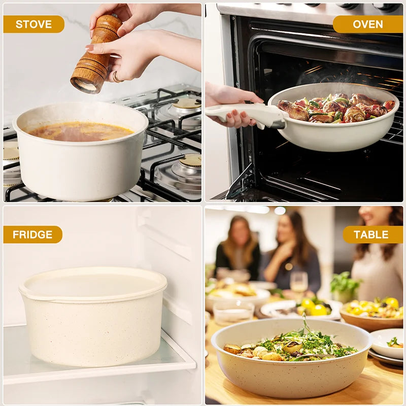 Cookware Set *21Pcs - Astercook Ceramic Non-stick - Sensor Handles & Utensils