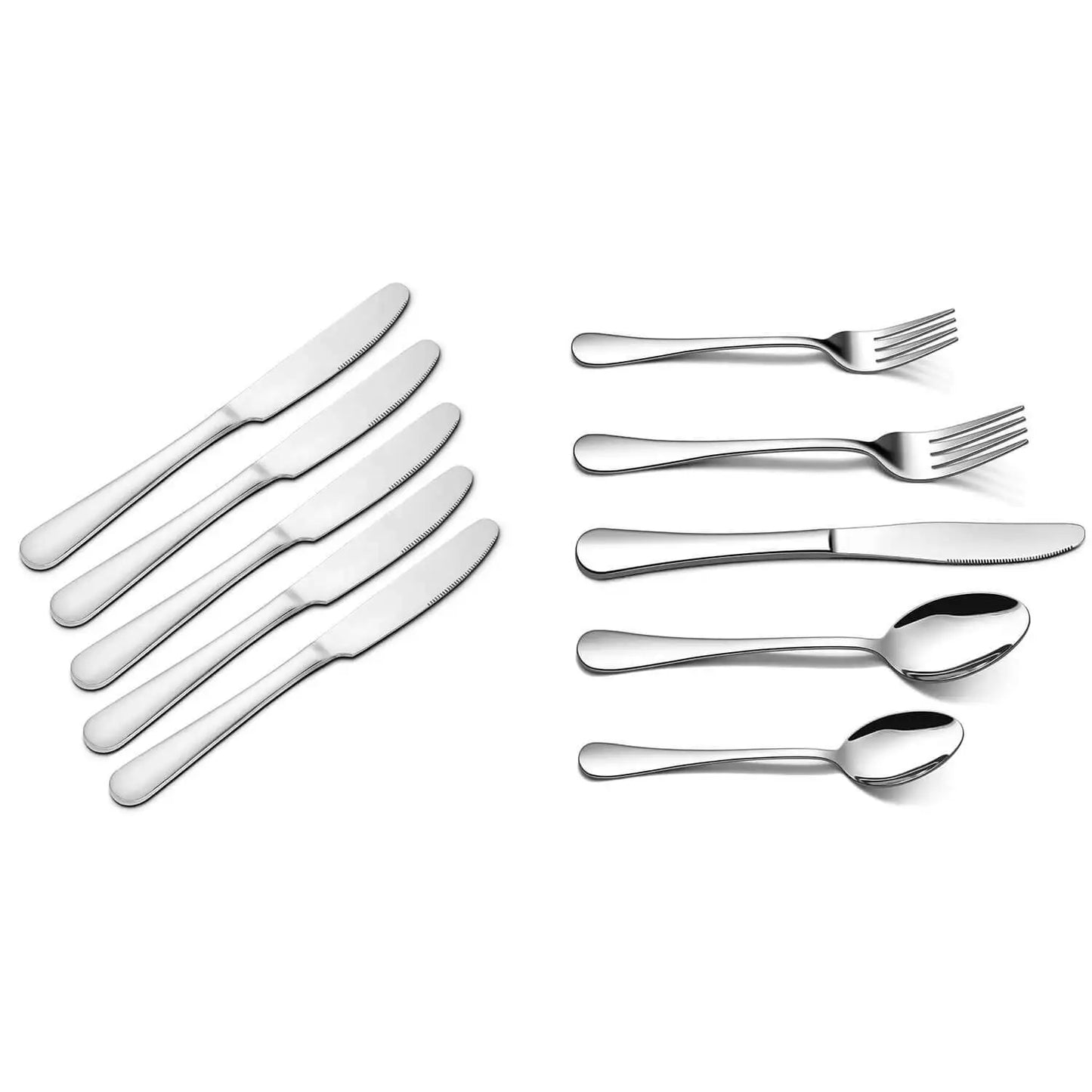 Flatware Set *20Pcs - Stainless Steel Cutlery - High Mirror Polish - Kitchen Collection