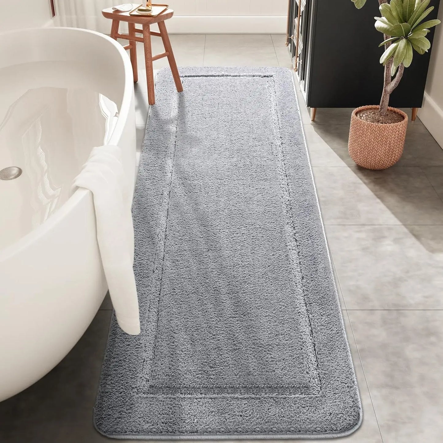 Bath Mat Runner - 24"x60" - Glow In The Dark - Microfiber - Bathroom Collection