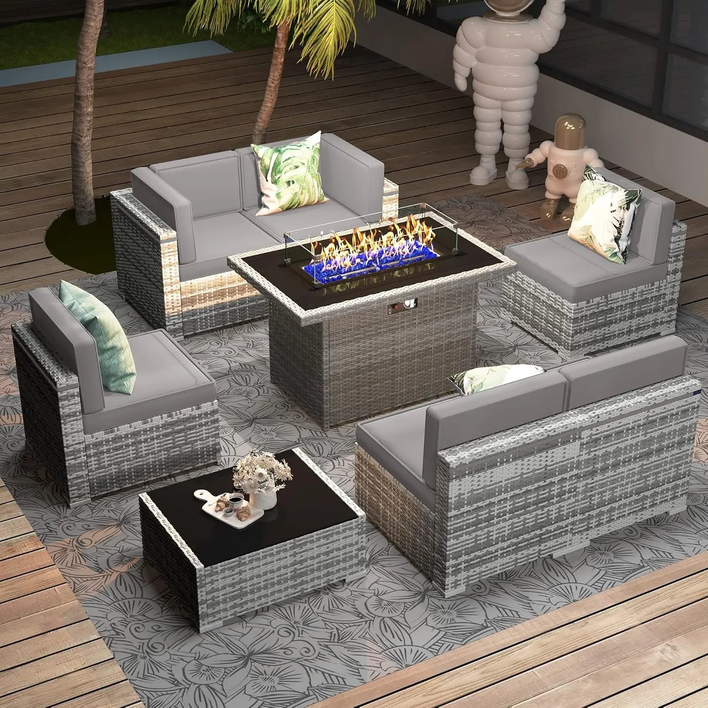 Patio Furniture Set - Firepit Table - Patio & Garden Collection