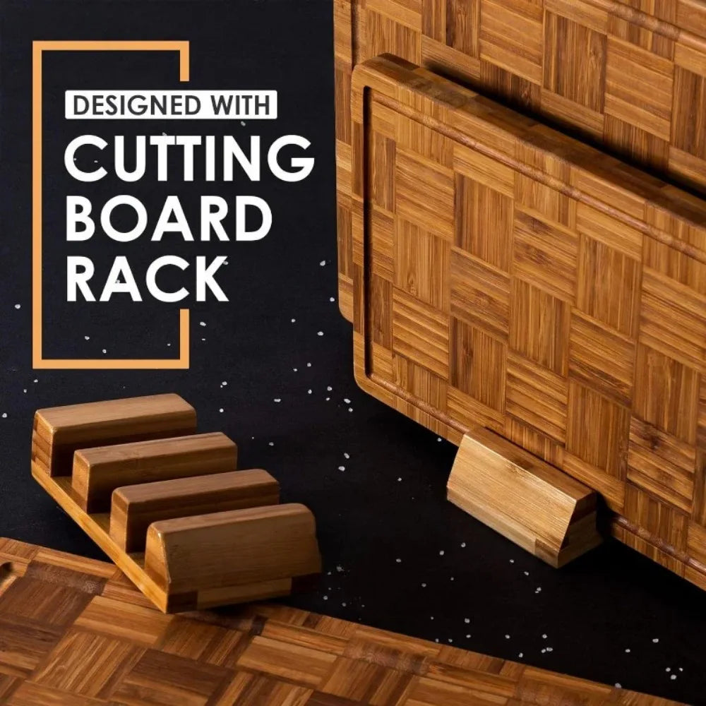Cutting Board Set *3Pcs - Bamboo - Butcher Block Design - Kitchen Collection