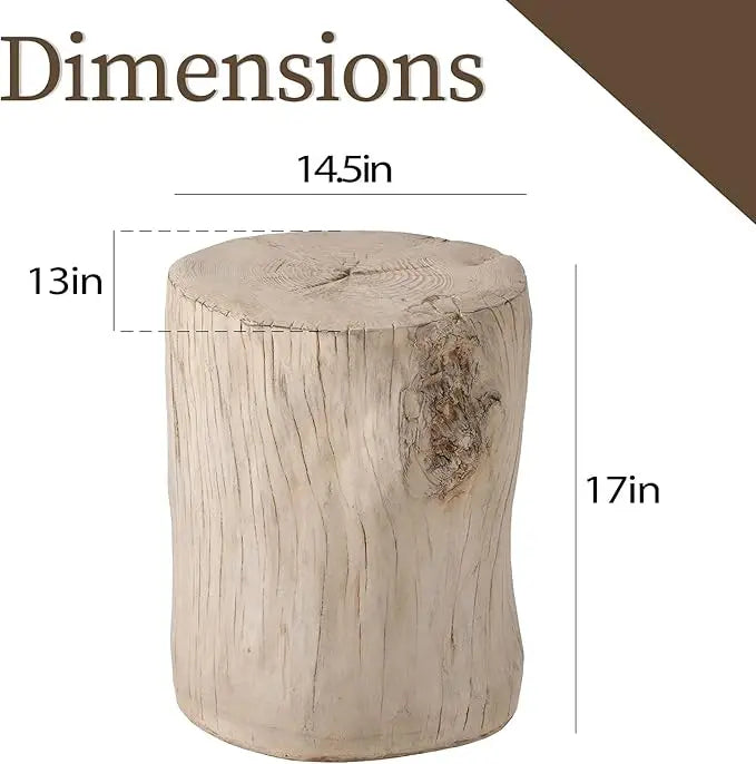 Outdoor Patio End Table - Hand Painted Tree Stump - Patio & Garden Collection