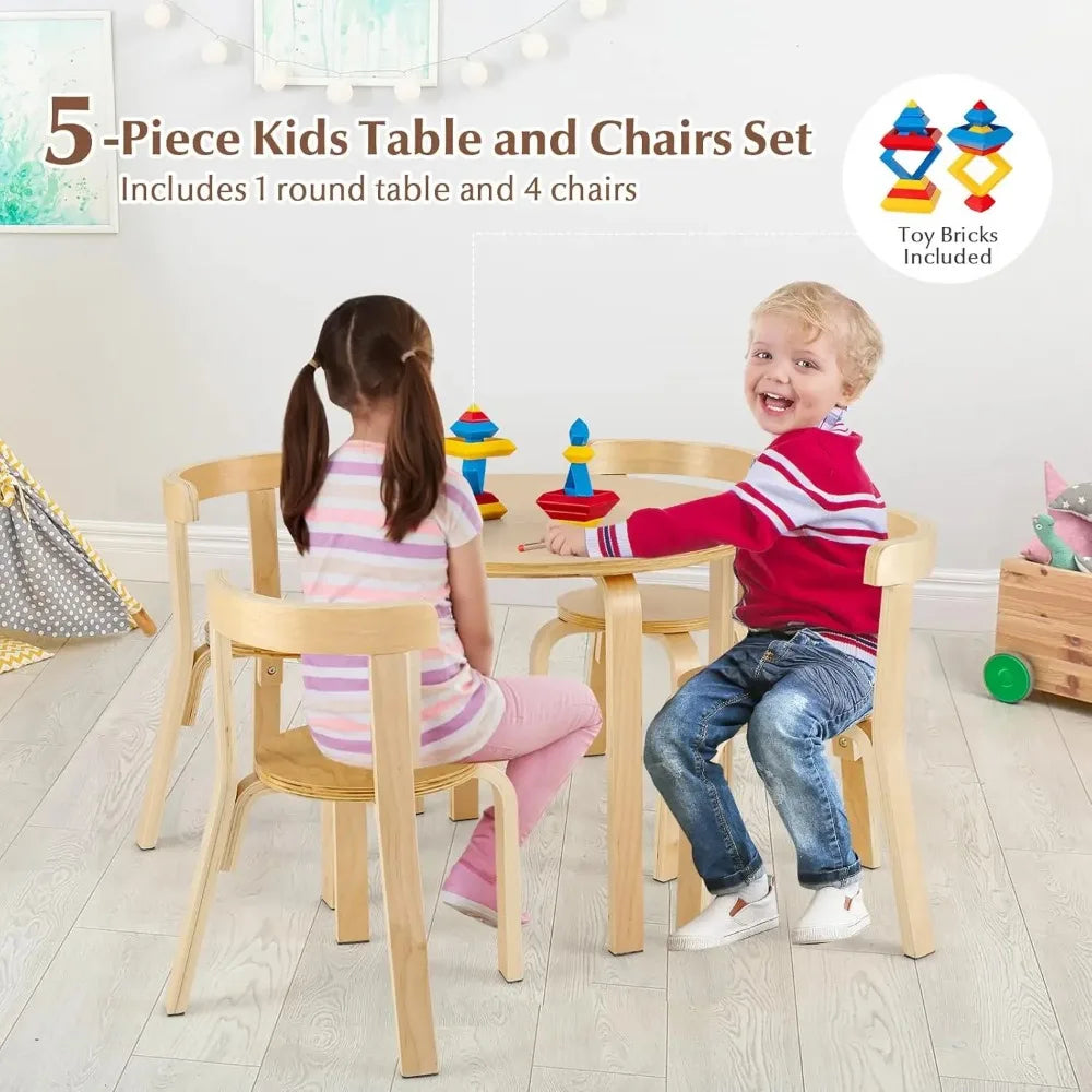 Table & Chair Set *5Pcs - Wooden Activity Table - Children's Room Collection
