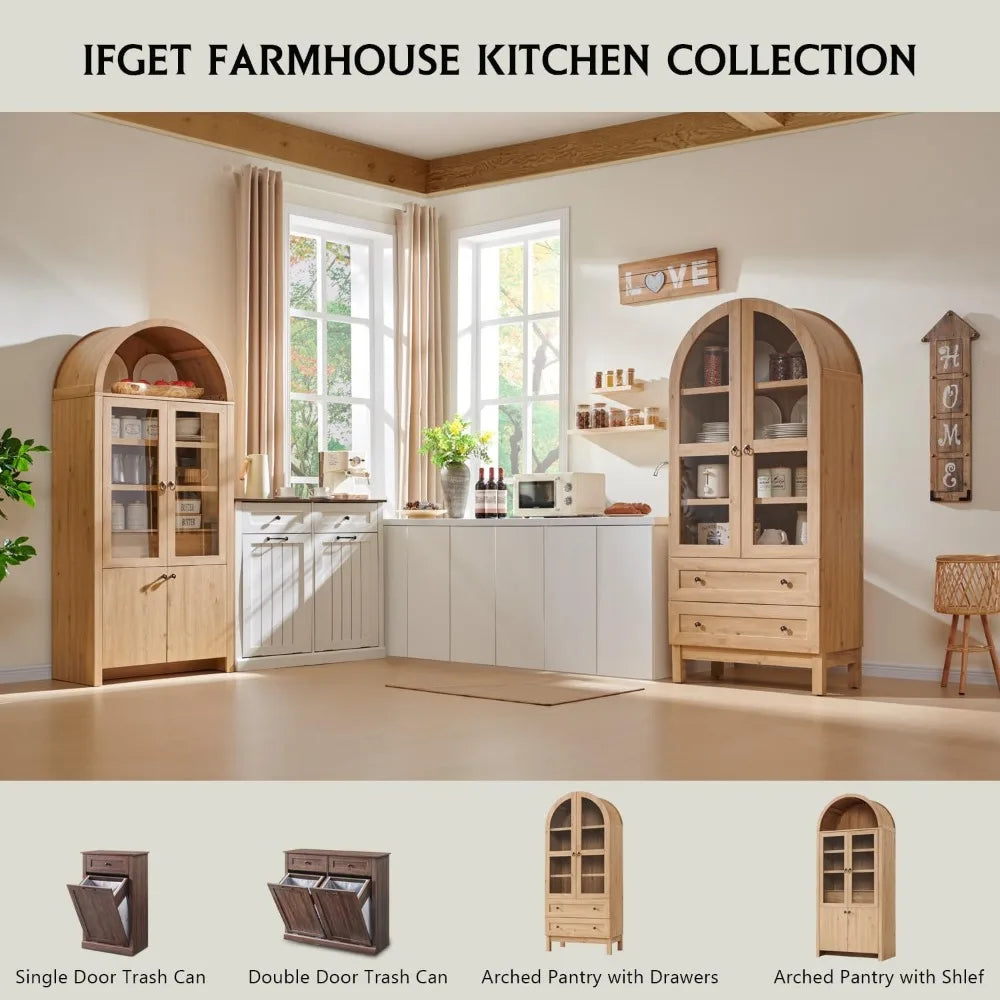 Arched Kitchen Pantry - Liquor Bar & Wine Cabinet - Arched Sillhouette - Diningroom Collection