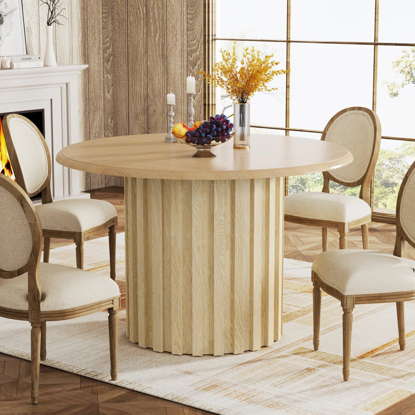 Dining Table - Tribesigns Brand - Round Farmhouse Table - Diningroom Collection