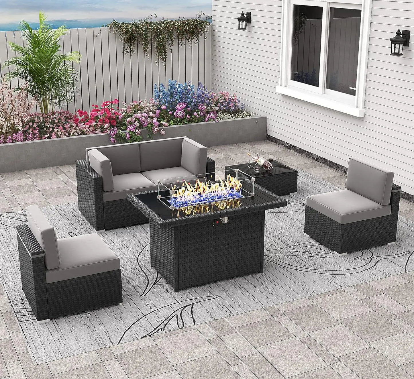 Patio Furniture Set - Firepit Table - Patio & Garden Collection