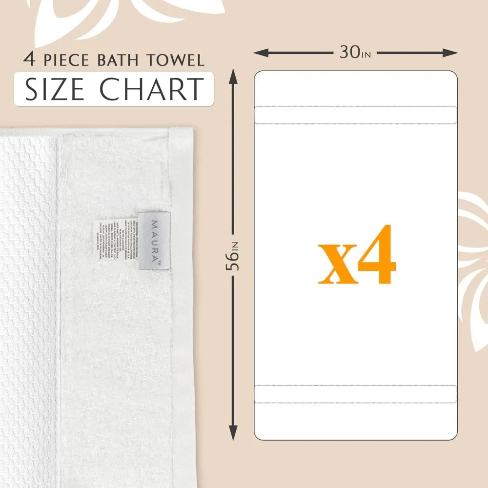 Exquisite 4-Piece Turkish Bath Towel Set