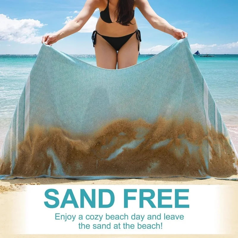 Turkish Cotton Towel Set *6Pcs - Oversized 74"x38" - Sand Free - Bathroom Collection