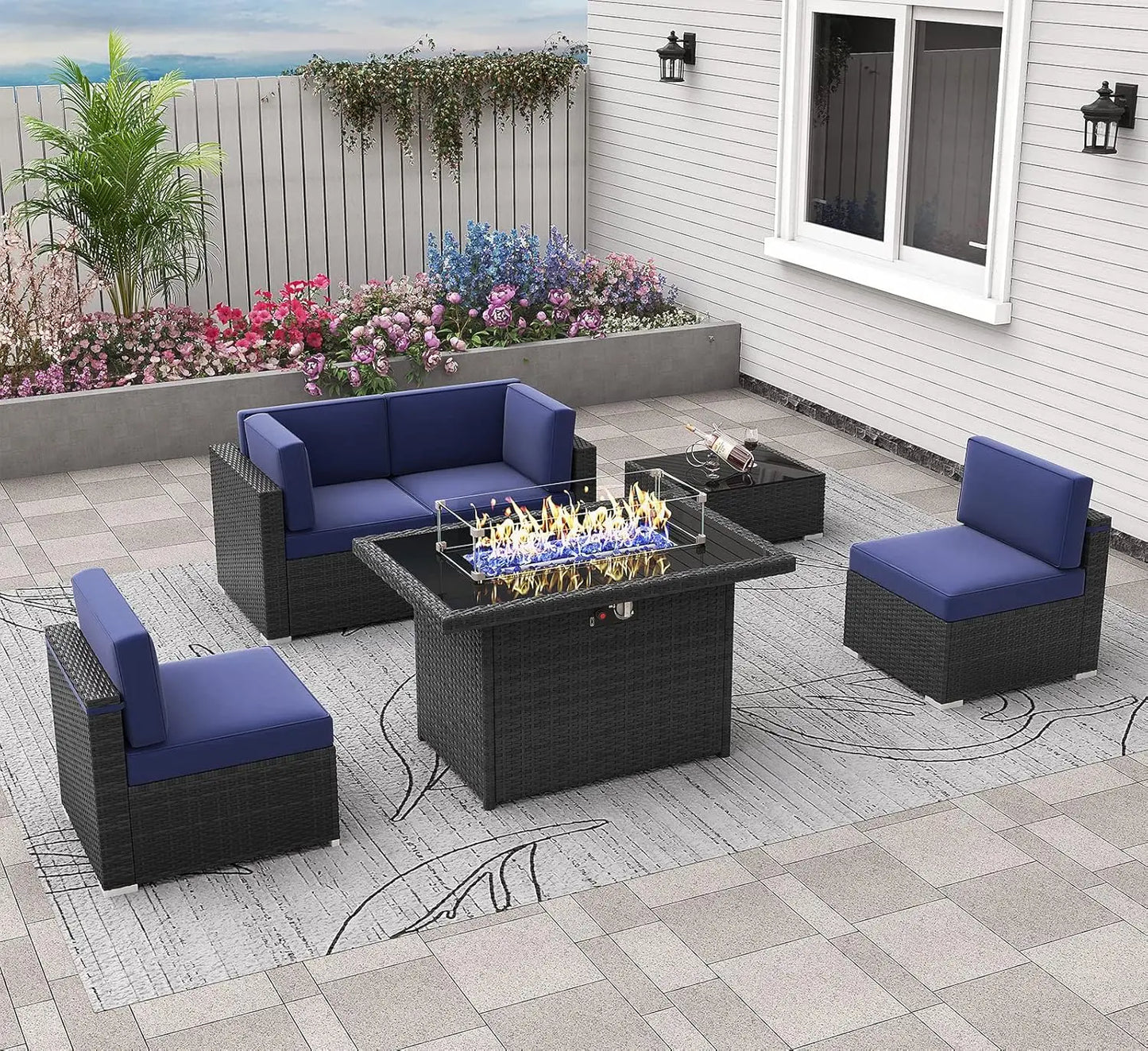 Patio Furniture Set - Firepit Table - Patio & Garden Collection