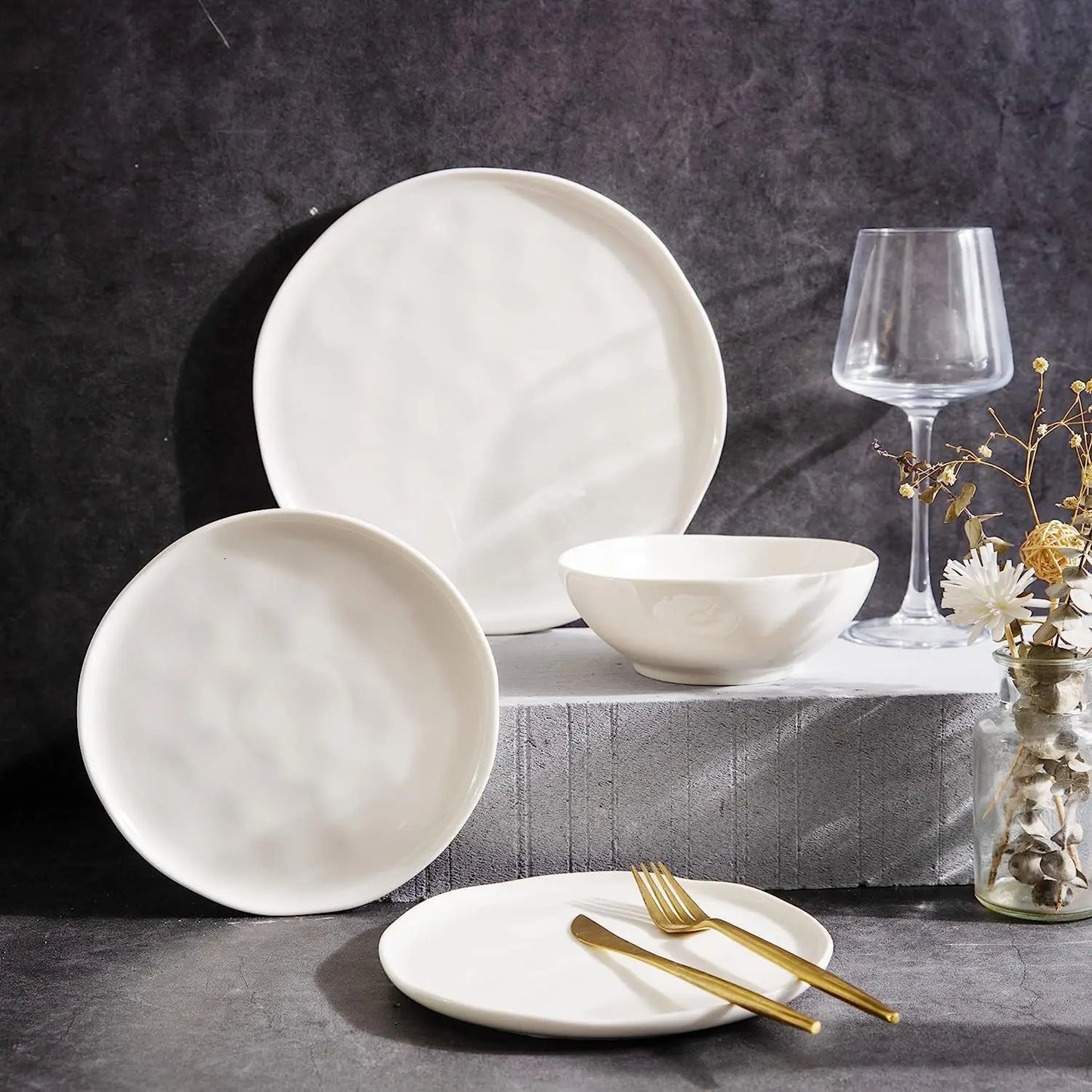 Dinnerware Set *12Pcs - Service for 4 - Handmade Reactive Glaze - Diningroom Collection