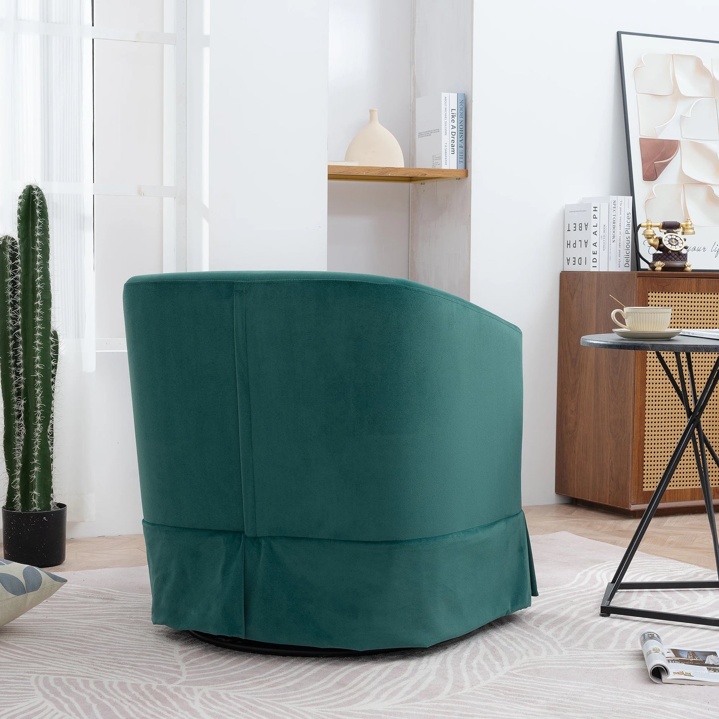 Chair - 360 Degree Swivel - Barrel Accent Chair - Livingroom Collection