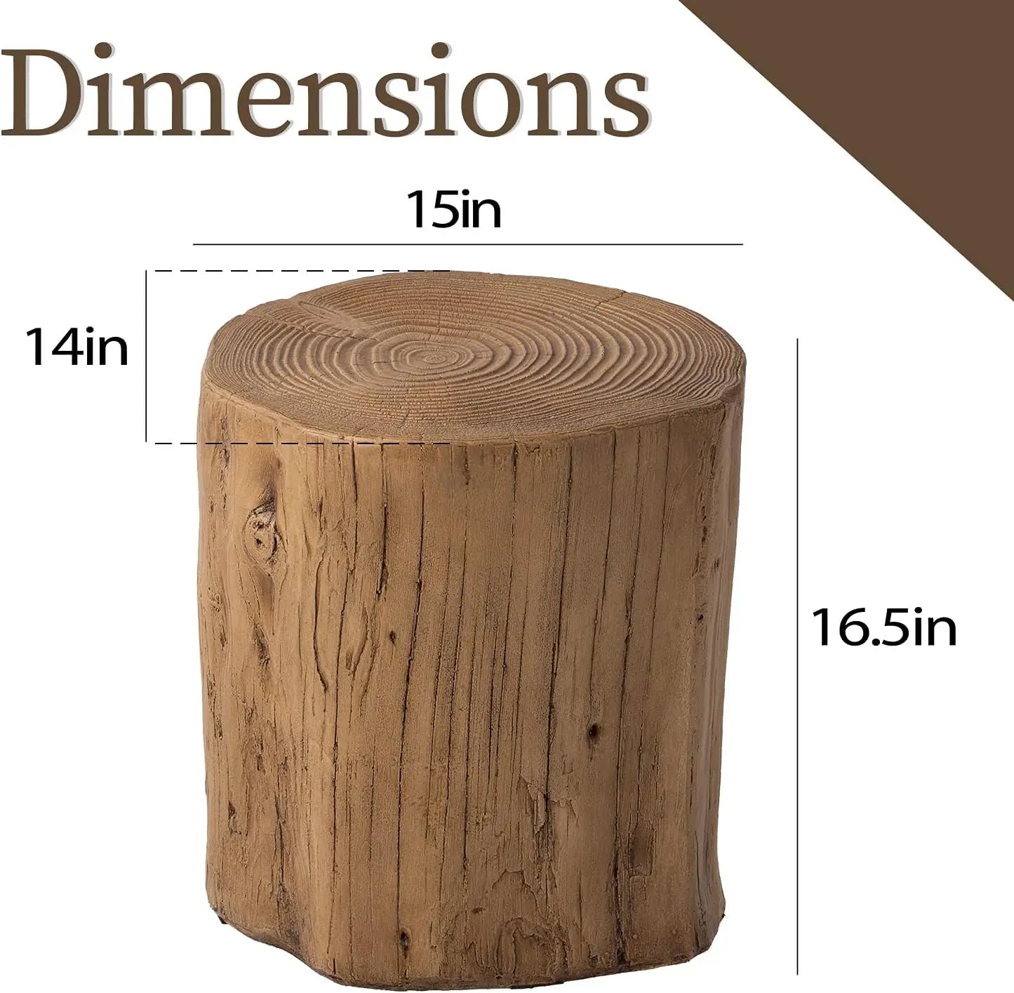 Outdoor Patio End Table - Hand Painted Tree Stump - Patio & Garden Collection