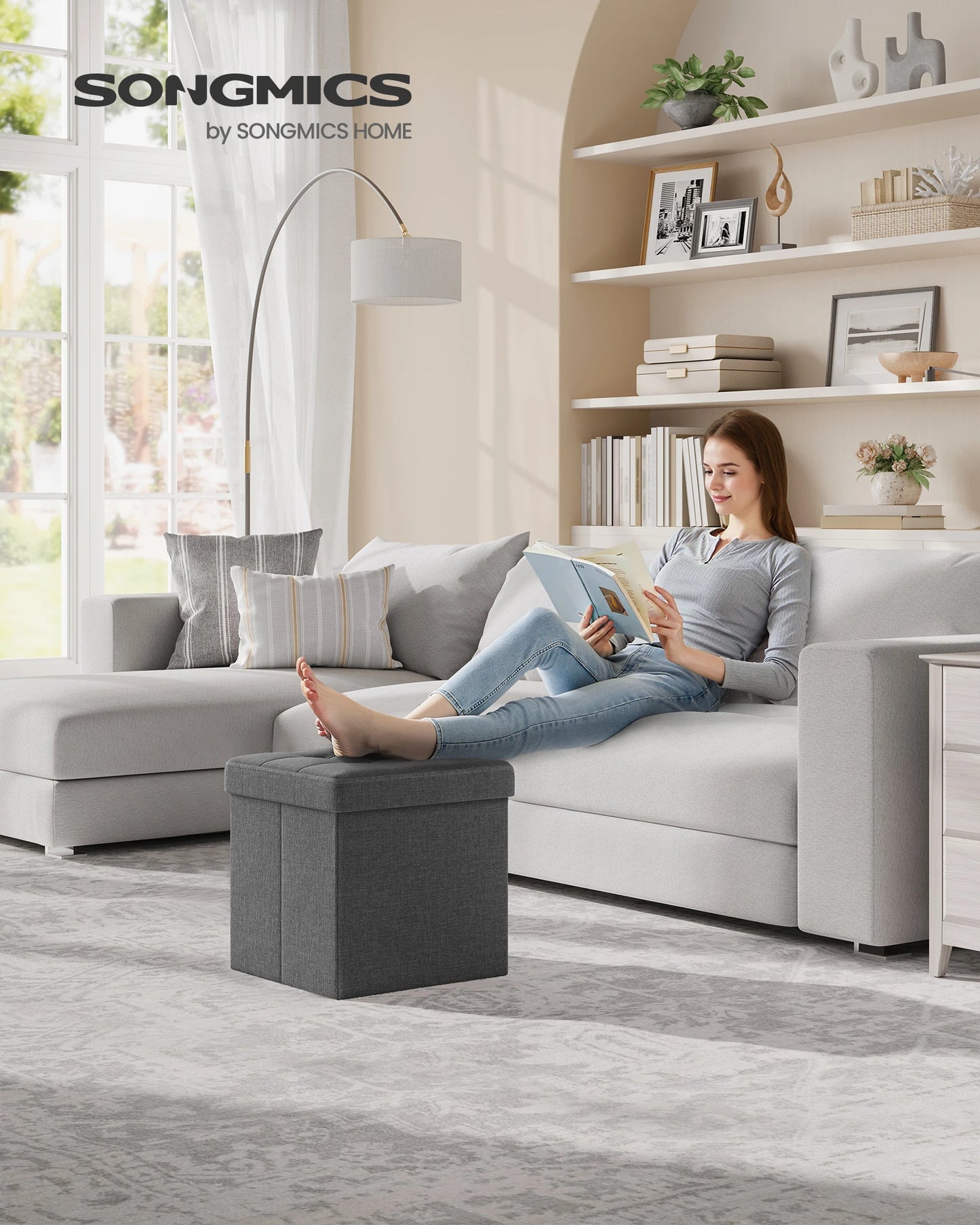 Ottoman Songmics Mazie Collection - Cube Footstool Ottoman - Entryway Collection
