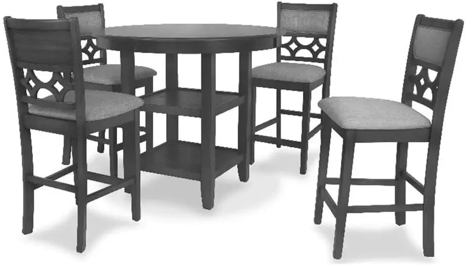 Diningroom Table Set *5Pcs - Round Solid Wood - Diningroom Collection