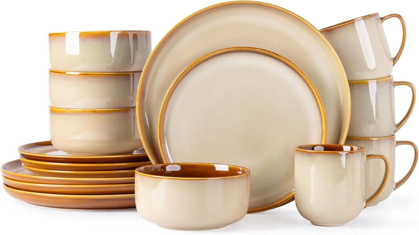 Dinnerware Set *12Pcs - Service for 4 - Handmade Reactive Glaze - Diningroom Collection