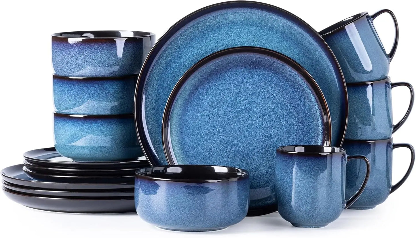 Dinnerware Set *12Pcs - Service for 4 - Handmade Reactive Glaze - Diningroom Collection