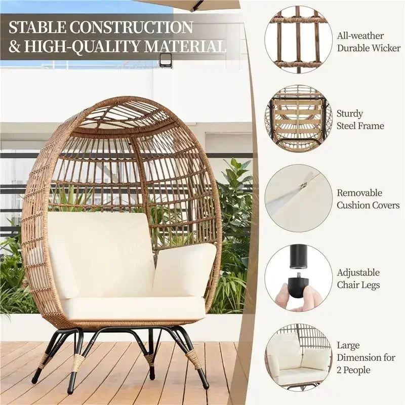 Egg Shapped Sofa Chair - Black or White - Patio & Garden Collection