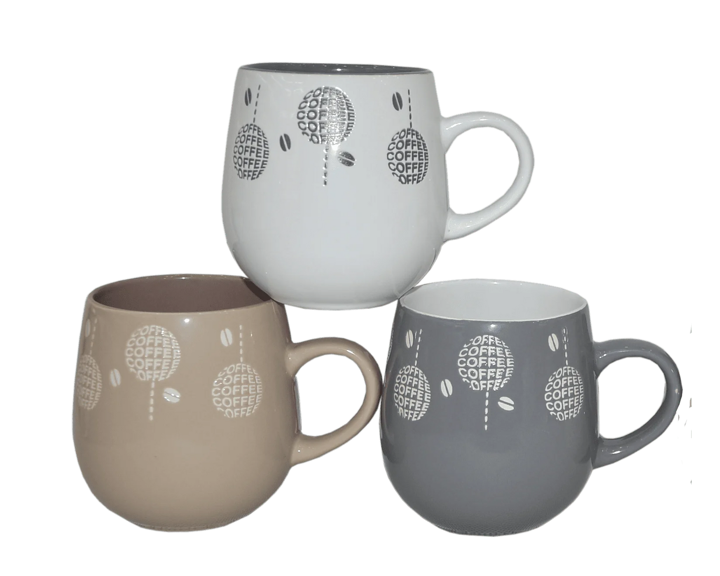 Ceramic Coffee Mug Set *7Pcs - 6 Mugs & Display Tree - Kitchen Collection