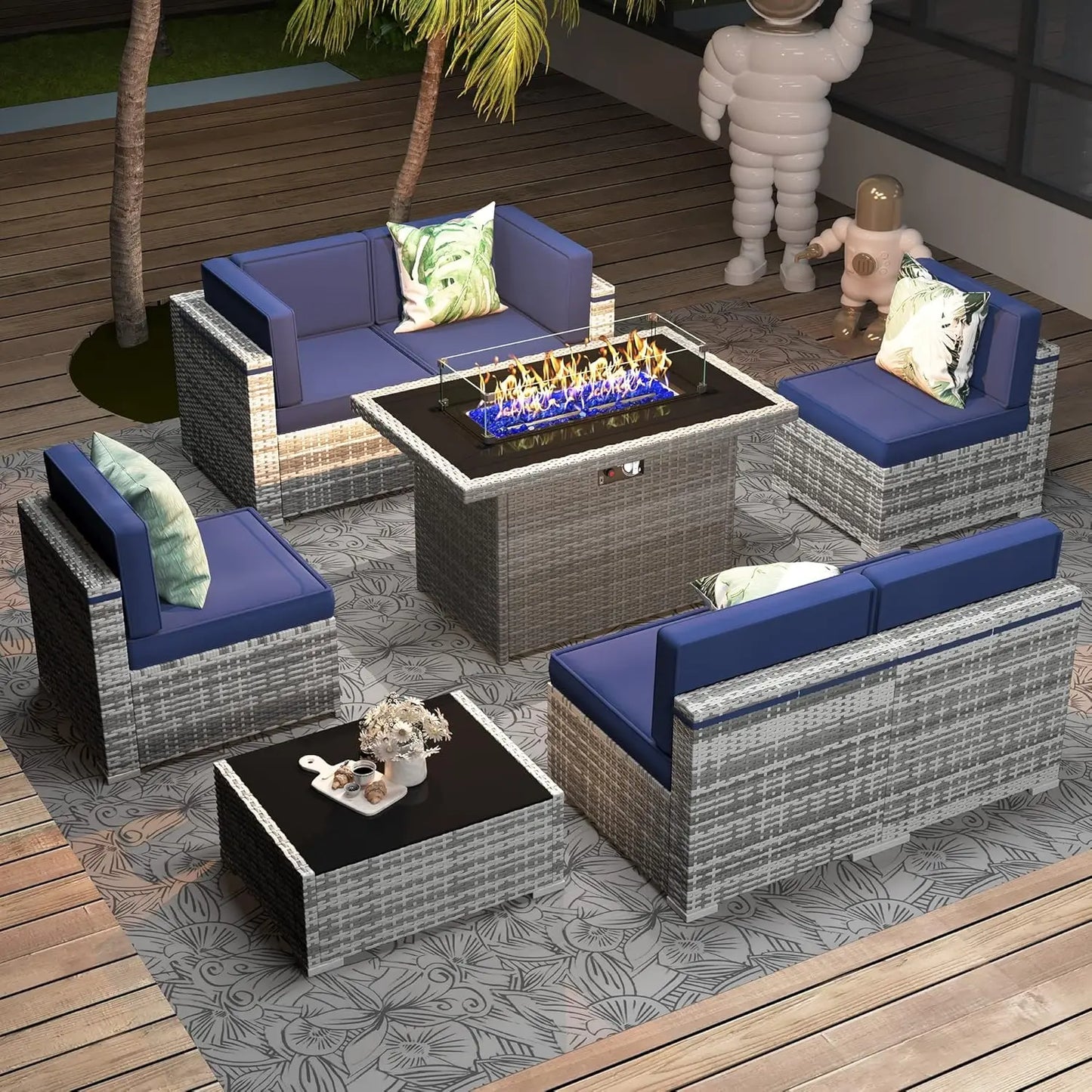 Patio Furniture Set - Firepit Table - Patio & Garden Collection