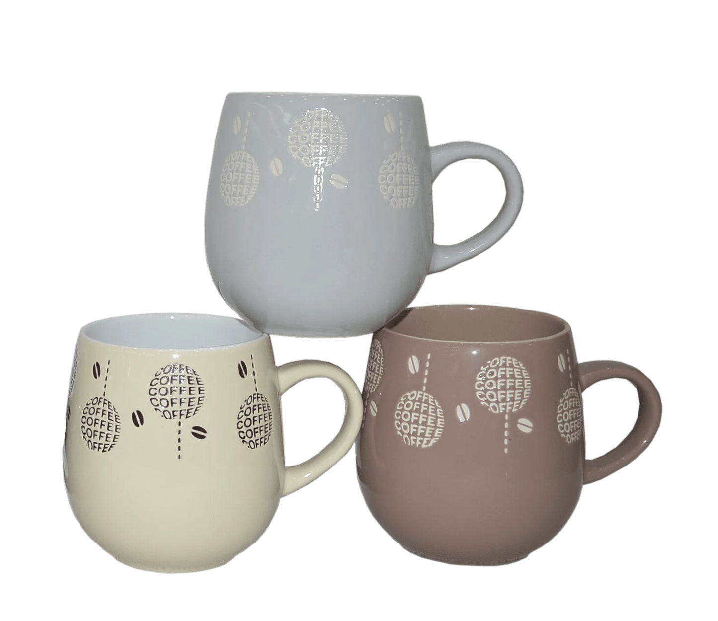 Ceramic Coffee Mug Set *7Pcs - 6 Mugs & Display Tree - Kitchen Collection