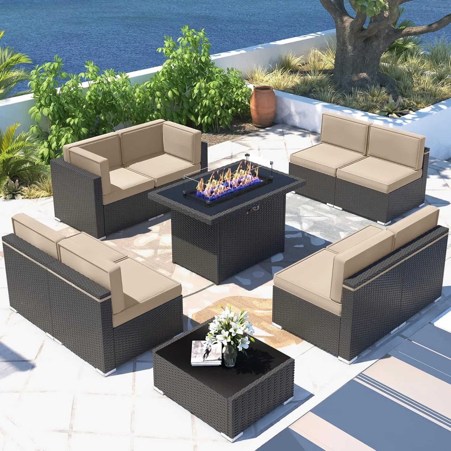 Patio Furniture Set - Firepit Table - Patio & Garden Collection