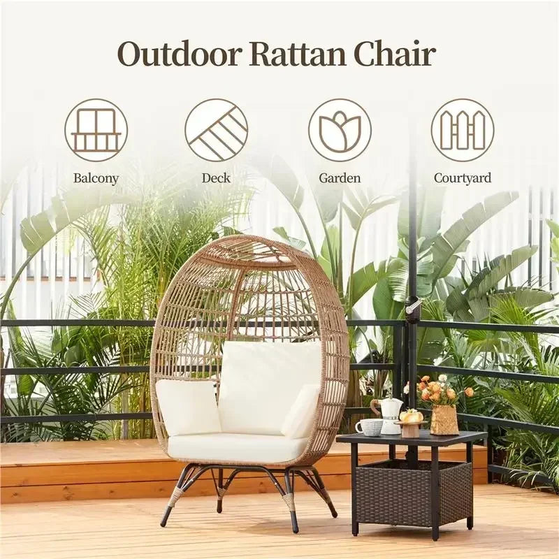 Egg Shapped Sofa Chair - Black or White - Patio & Garden Collection
