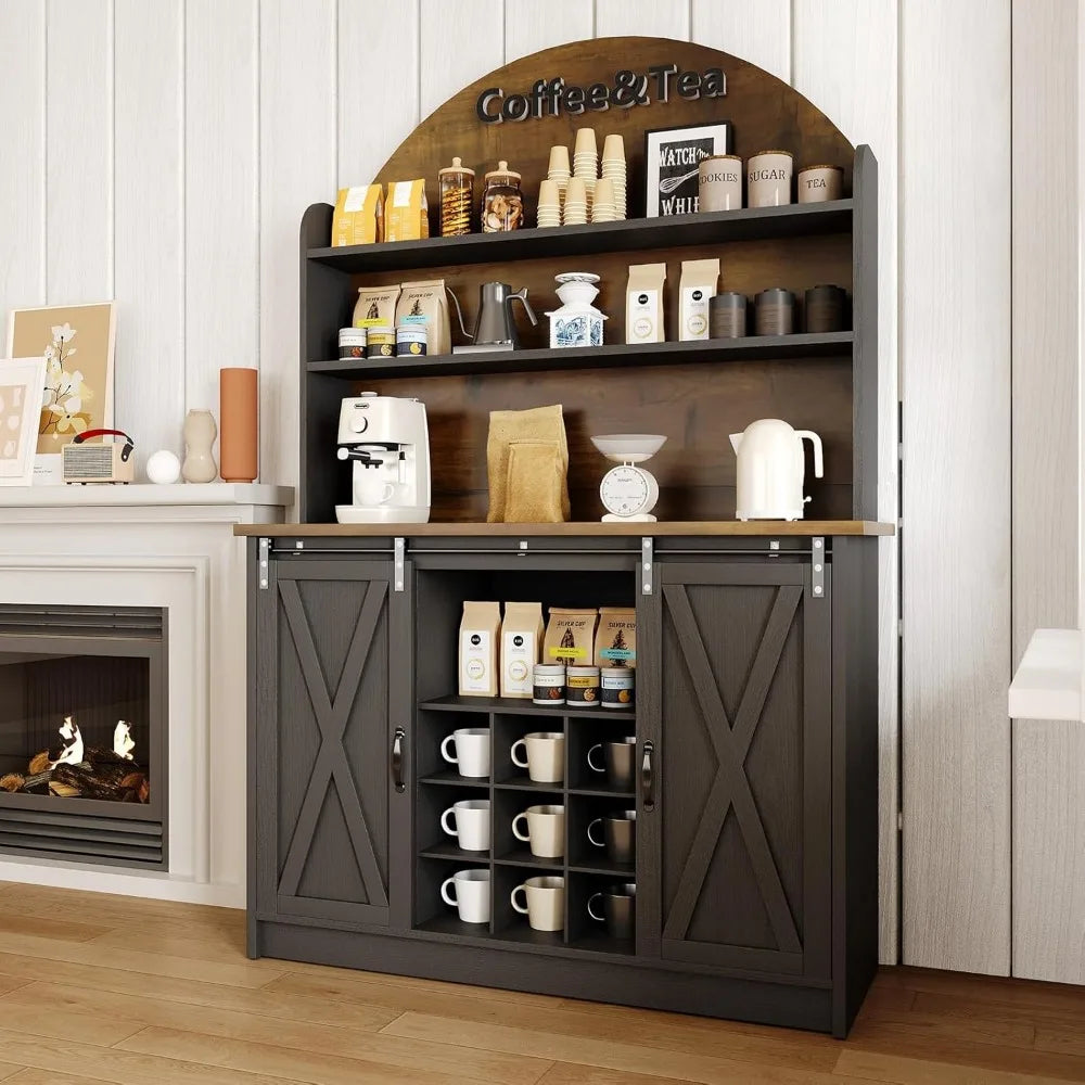 Arched Buffet Hutch - Coffee Bar - Wine Rack - Liquor Cabinet - Diningroom Collection