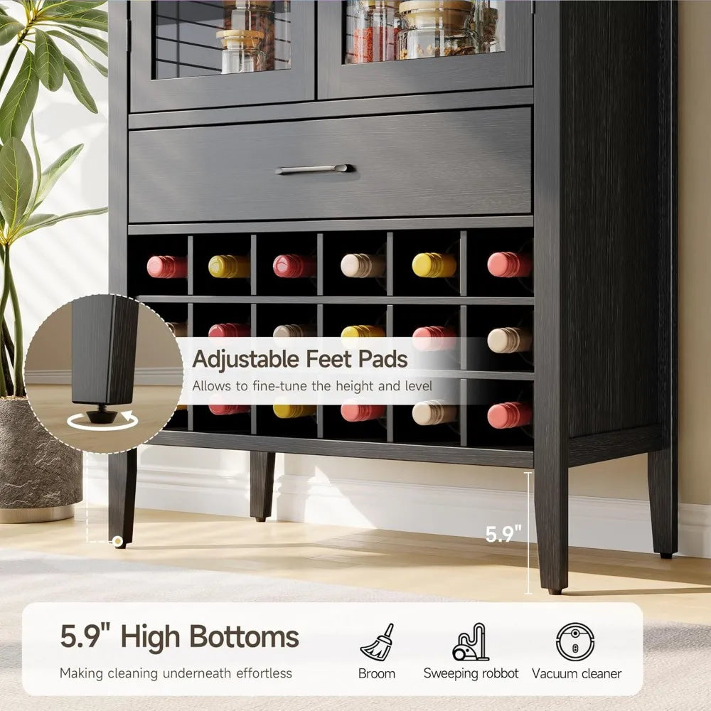 Liquor Bar Cabinet - Wine Bar - Whiskey Station - 71" - Diningroom Collection