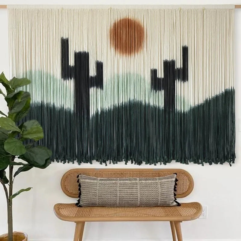 Macrame' Tapestry Wall Hanging - 57"x35" Cactus - Entryway Collection
