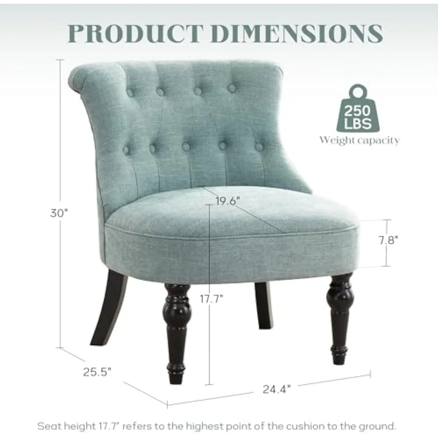 Accent Chair Blue - Vintage French Retro Style - Bedroom Collection