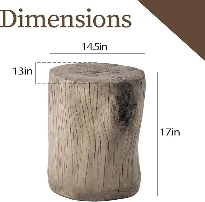 Outdoor Patio End Table - Hand Painted Tree Stump - Patio & Garden Collection