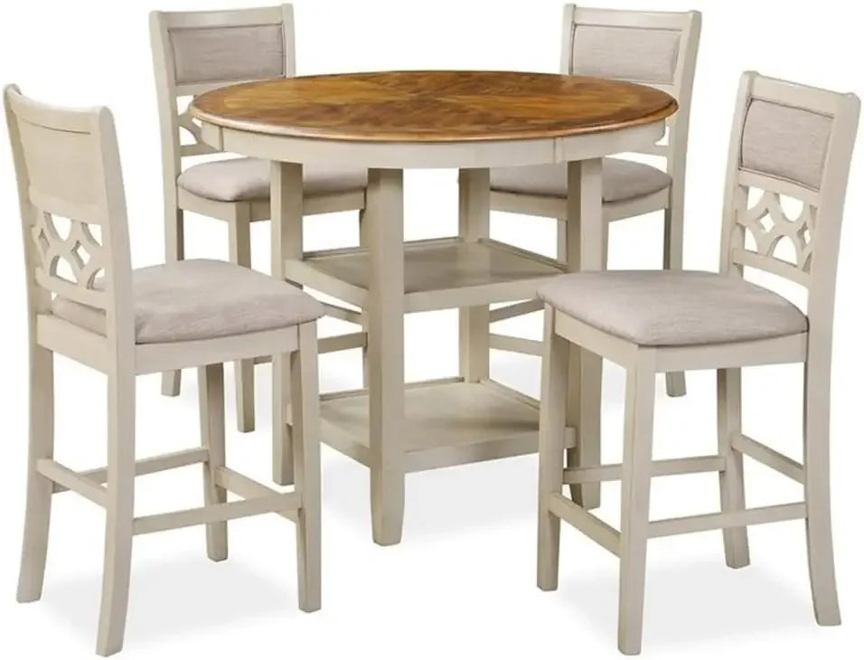 Diningroom Table Set *5Pcs - Round Solid Wood - Diningroom Collection