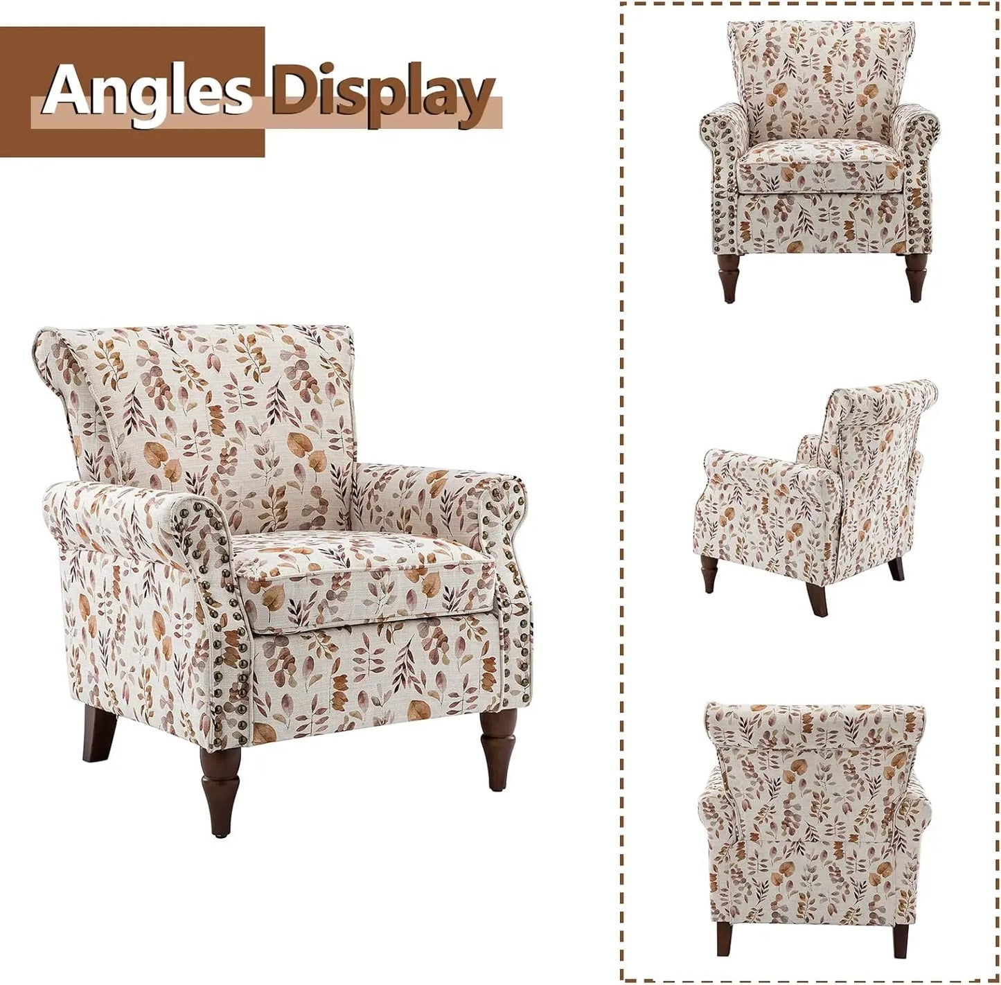 Wingback Accent Chair - Florals - Single Sofa Chair - Bedroom Collection