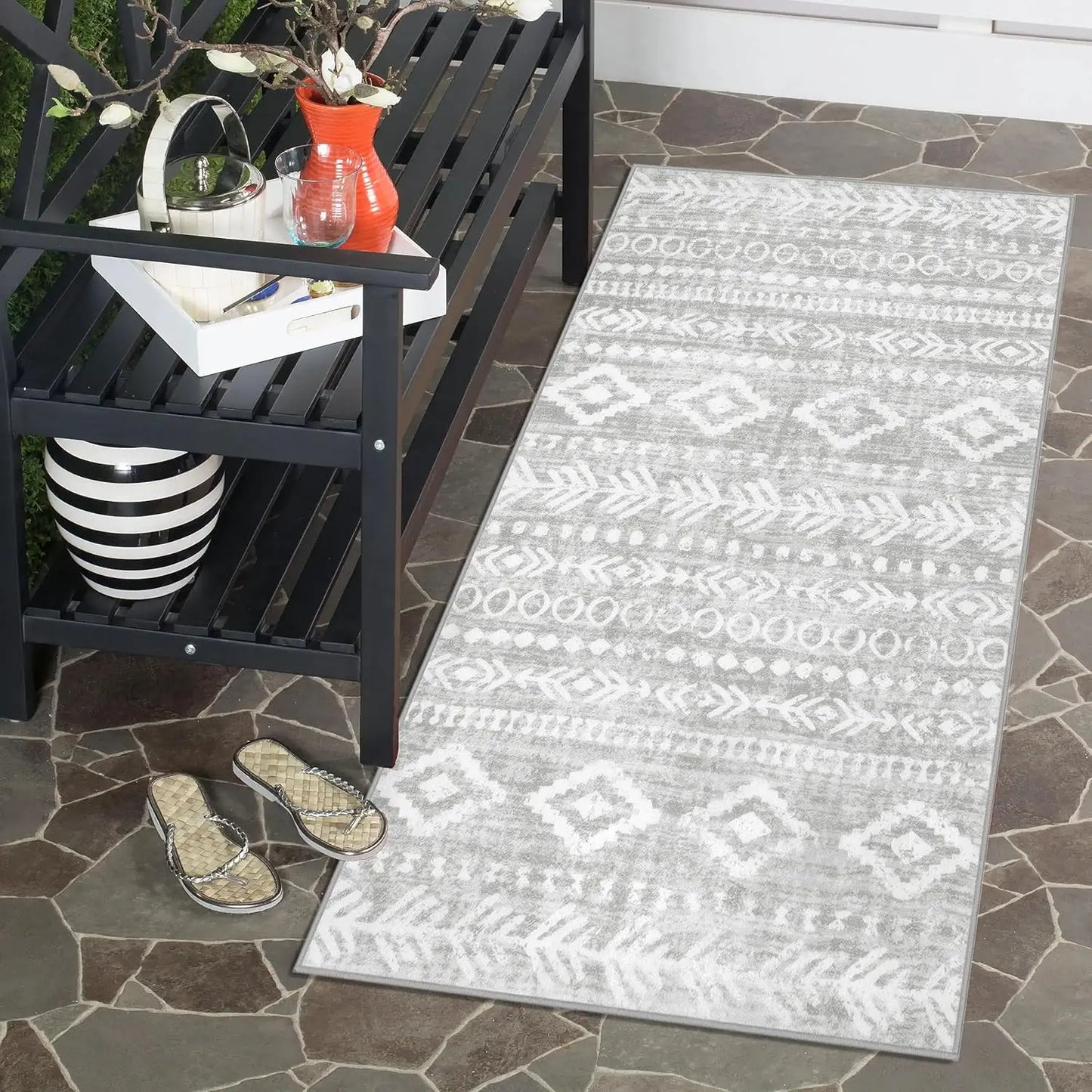 Rug Runner - 2'x4' Low Pile - Machine Wash - Non-slip - Entryway Collection