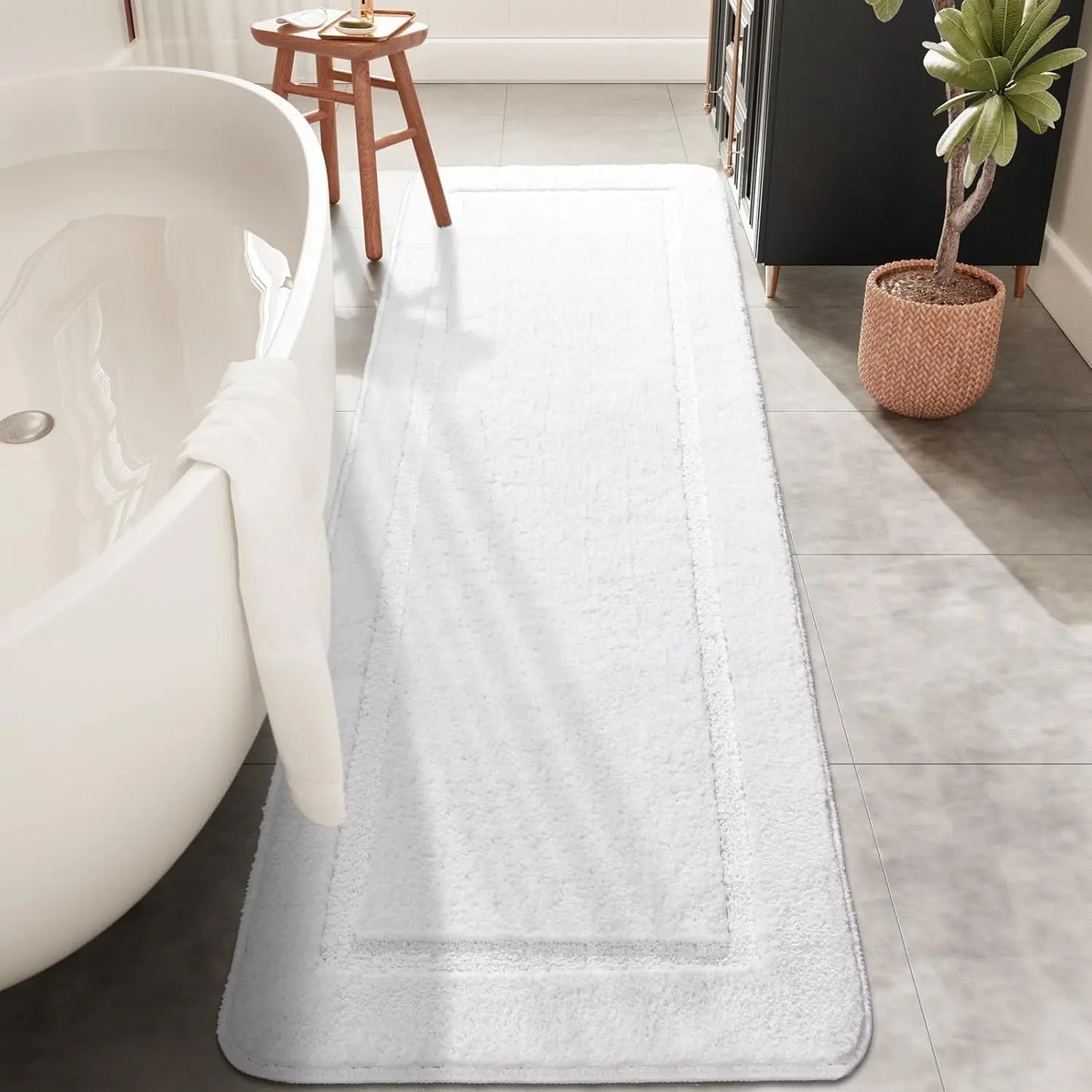 Bath Mat Runner - 24"x60" - Glow In The Dark - Microfiber - Bathroom Collection