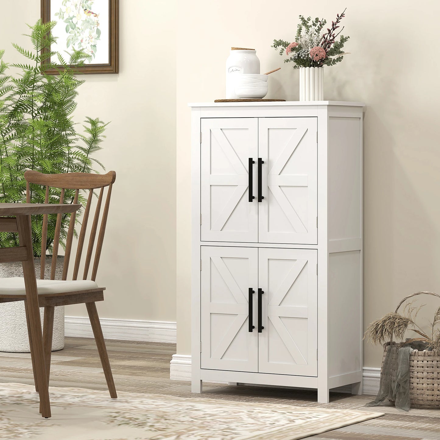 Bathroom Floor Cabinet - Barndoors - Bathroom Storage Solutions - White