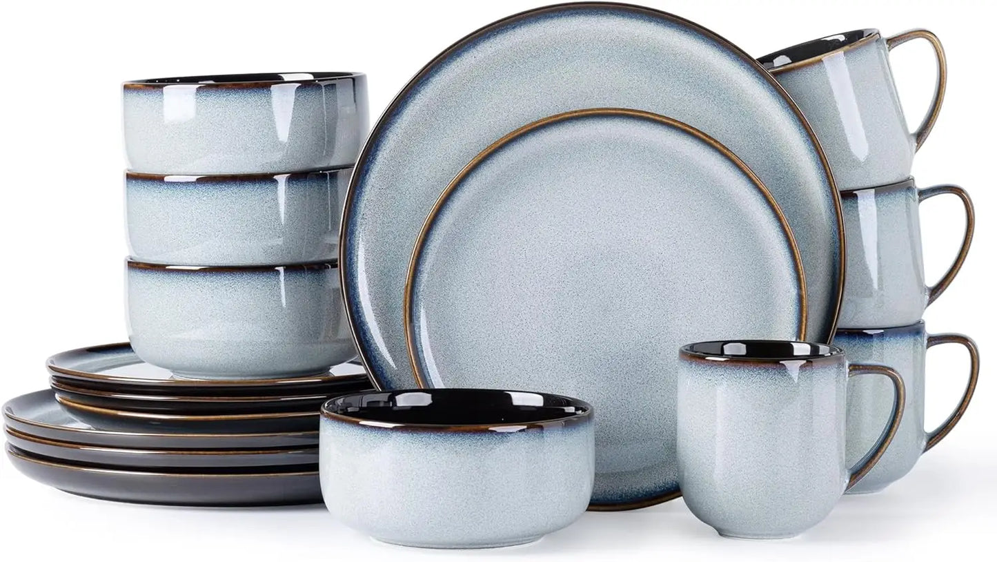 Dinnerware Set *12Pcs - Service for 4 - Handmade Reactive Glaze - Diningroom Collection
