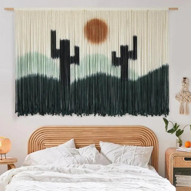 Macrame' Tapestry Wall Hanging - 57"x35" Cactus - Entryway Collection