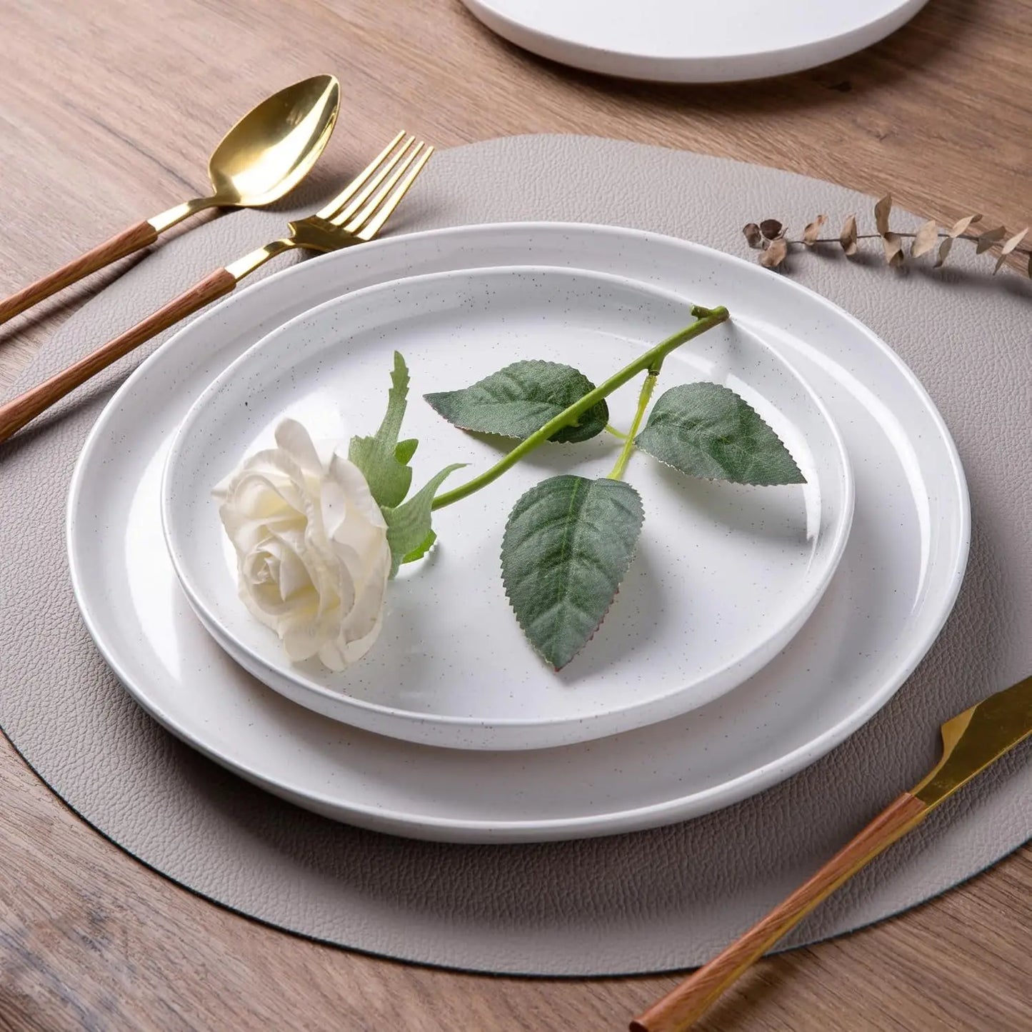 Dinnerware Set *12Pcs - Service for 4 - Handpainted - Scratch & Crack Resistant
