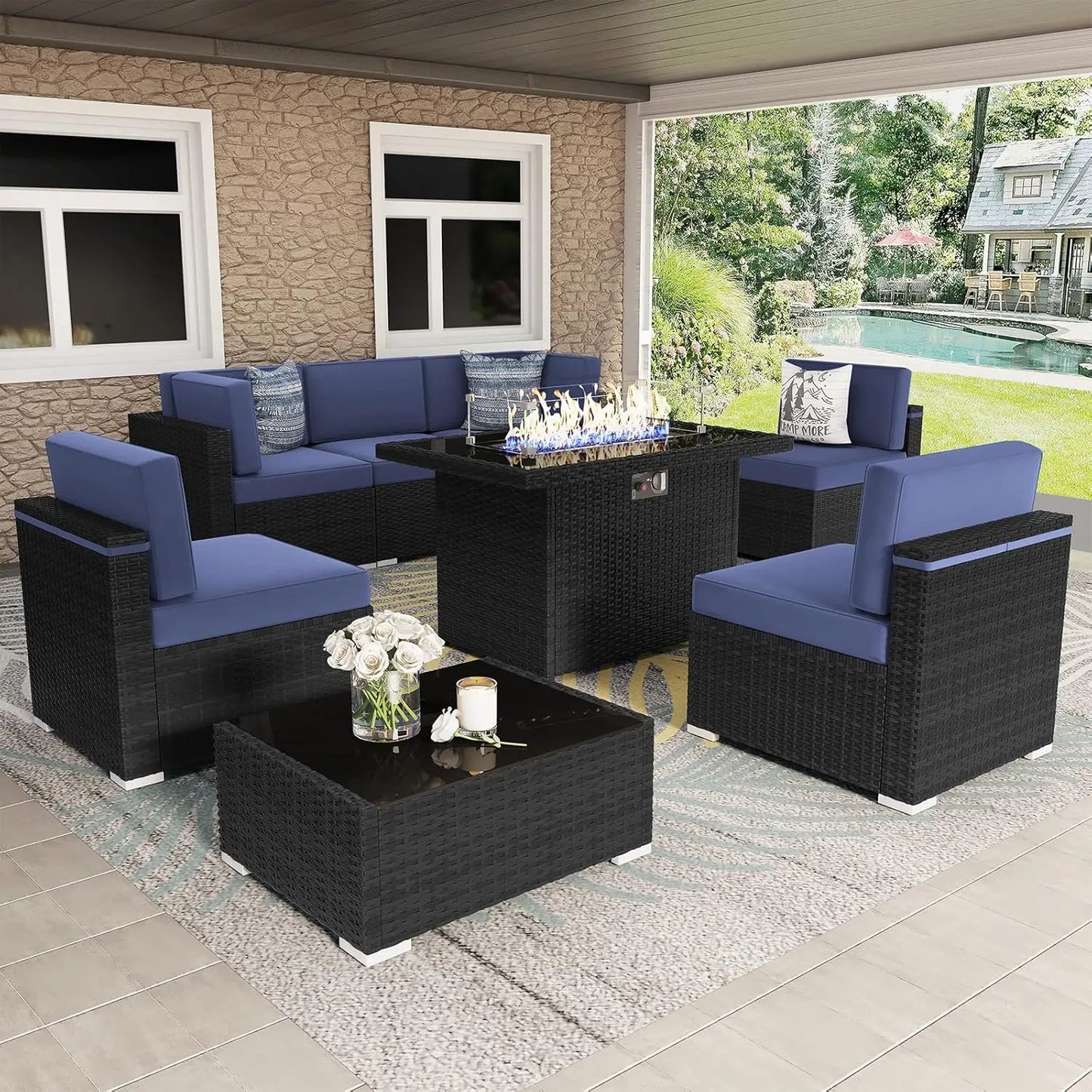 Patio Furniture Set - Firepit Table - Patio & Garden Collection
