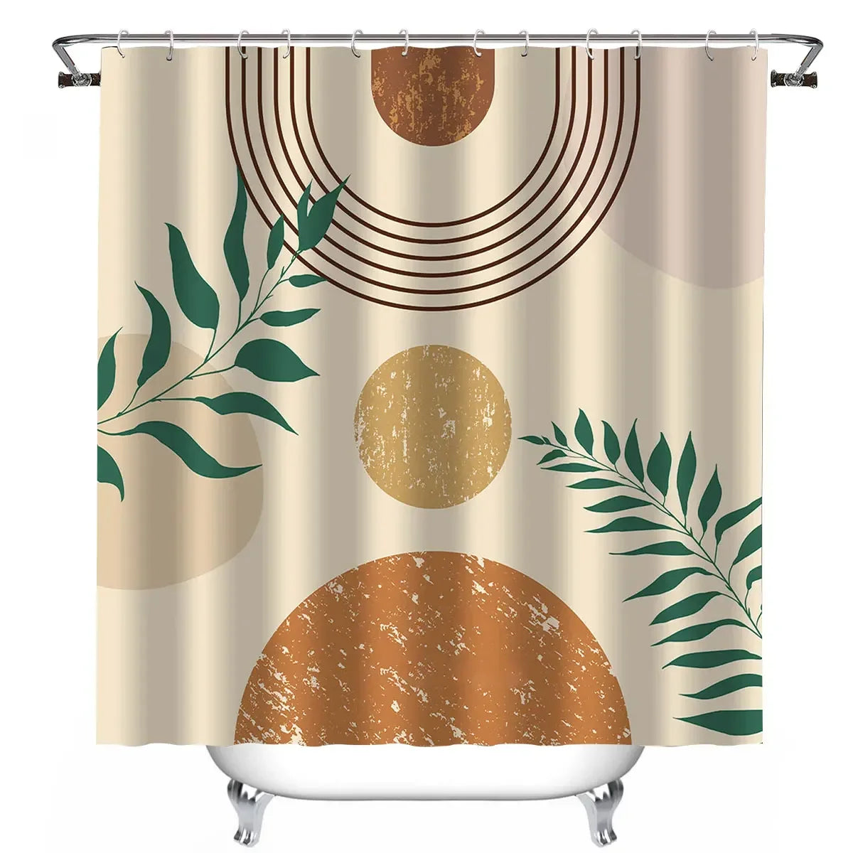 Boho Shower Curtain 72"x72" - Botanical & Geometric Designs - Bathroom Collections