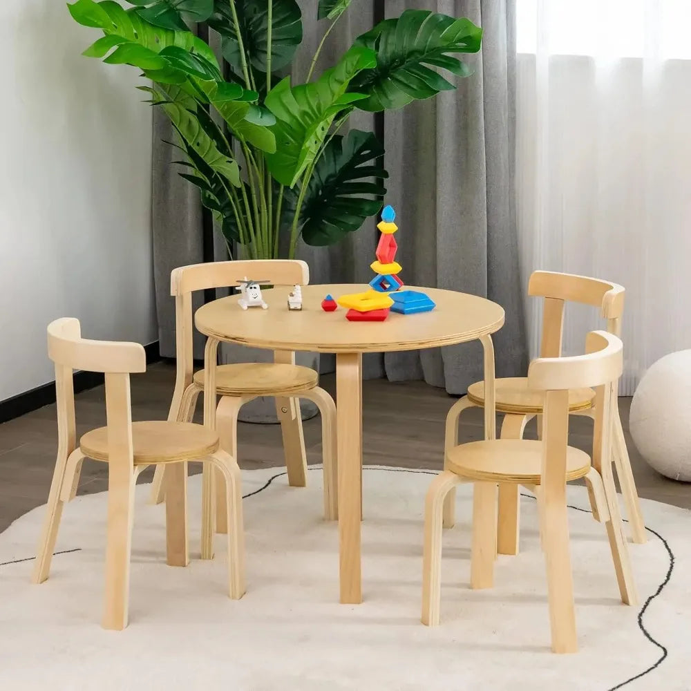 Table & Chair Set *5Pcs - Wooden Activity Table - Children's Room Collection
