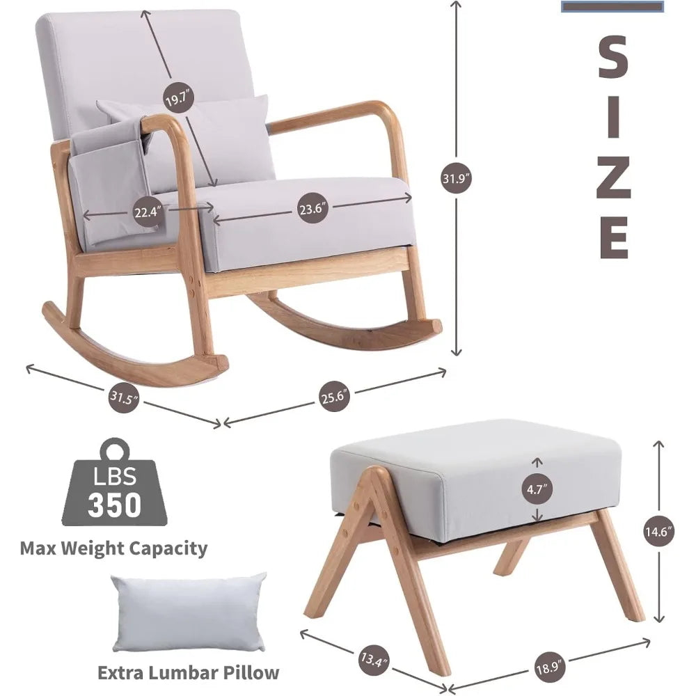 Rocking Chair with Ottoman - Versatile Uses - Children's Room Collection