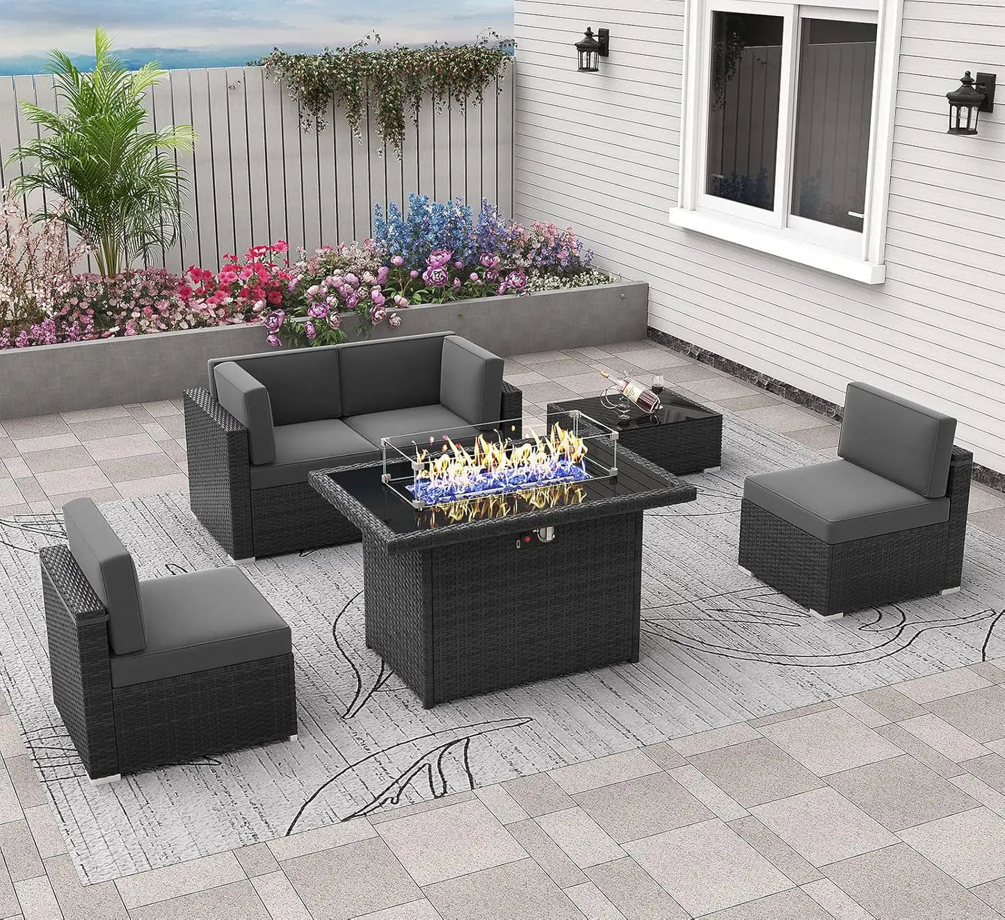 Patio Furniture Set - Firepit Table - Patio & Garden Collection