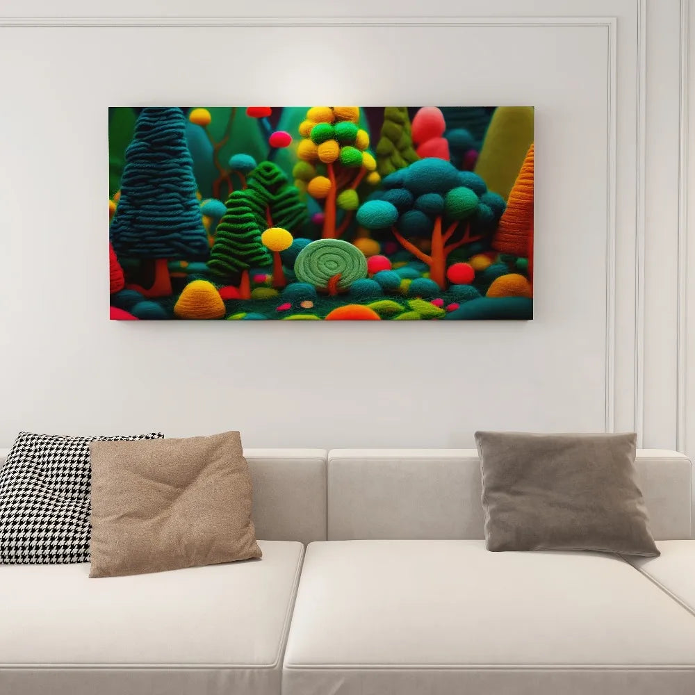 Wall Art - Abstract Green Tree - Gallery Framed - Children's Room Collection