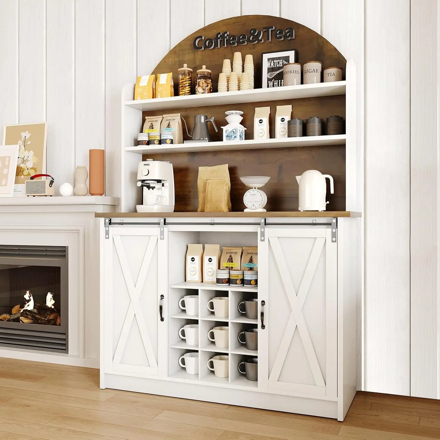 Arched Buffet Hutch - Coffee Bar - Wine Rack - Liquor Cabinet - Diningroom Collection