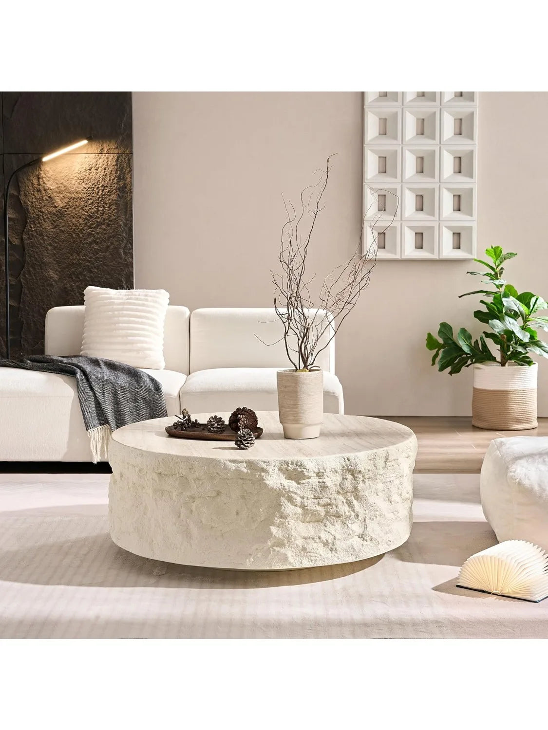 Coffee Table - Modern Circular Drum Coffee Table - Livingroom Collection
