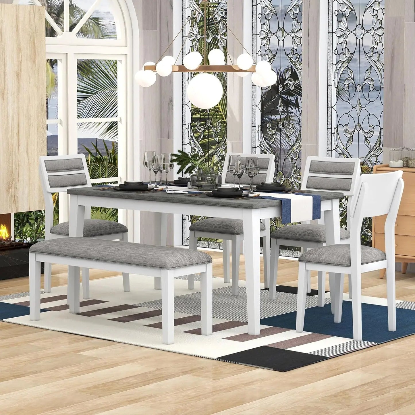 Diningroom Table *6Pcs - Upholstered Seating - Wood - Diningroom Collection